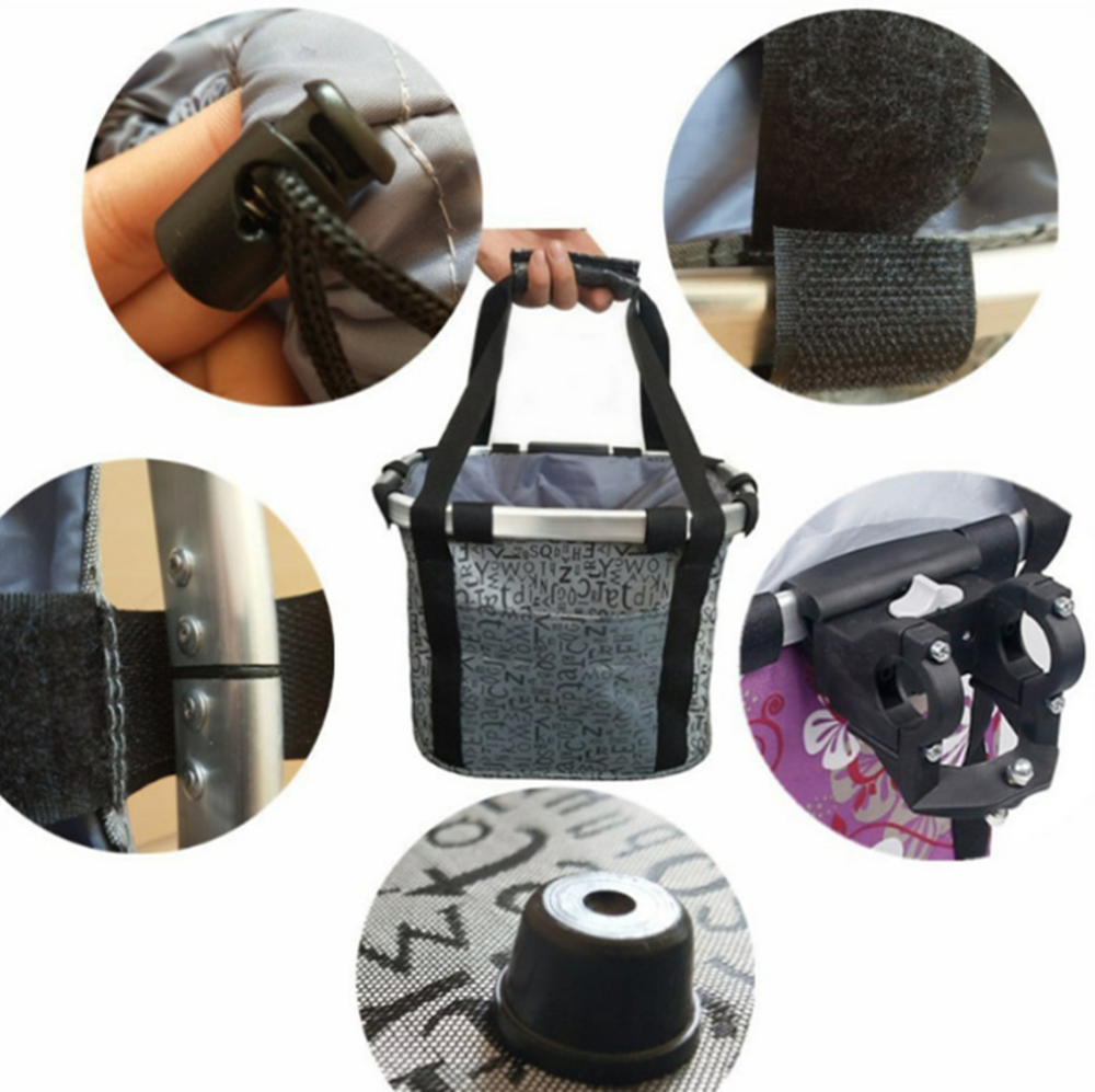 Multi Purpose Bicycle Basket Folding Remove Handlebar Metal Aluminum Frame Baske