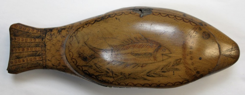 Hand Carved Fish Decoy Snuff Box