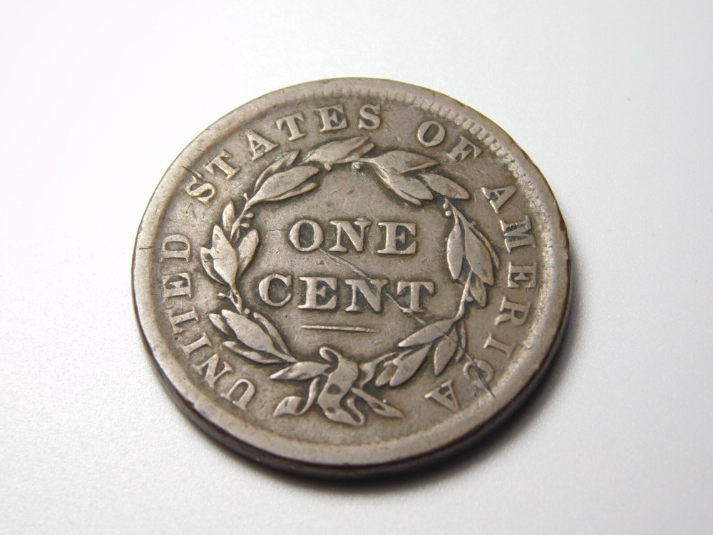 OLD US COIN 1839 DIE BREAK ERROR CORONET HEAD LARGE CENT