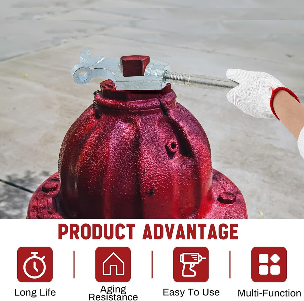 2 Pcs Fire Hydrant Wrench 3 Position Adjustable Multifunctional Hydrant Wrench,