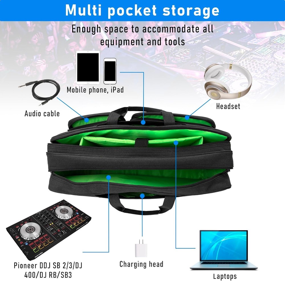 Multi-Layer Padded Gig Bag for DJ Controller & Mixer Carrying Case