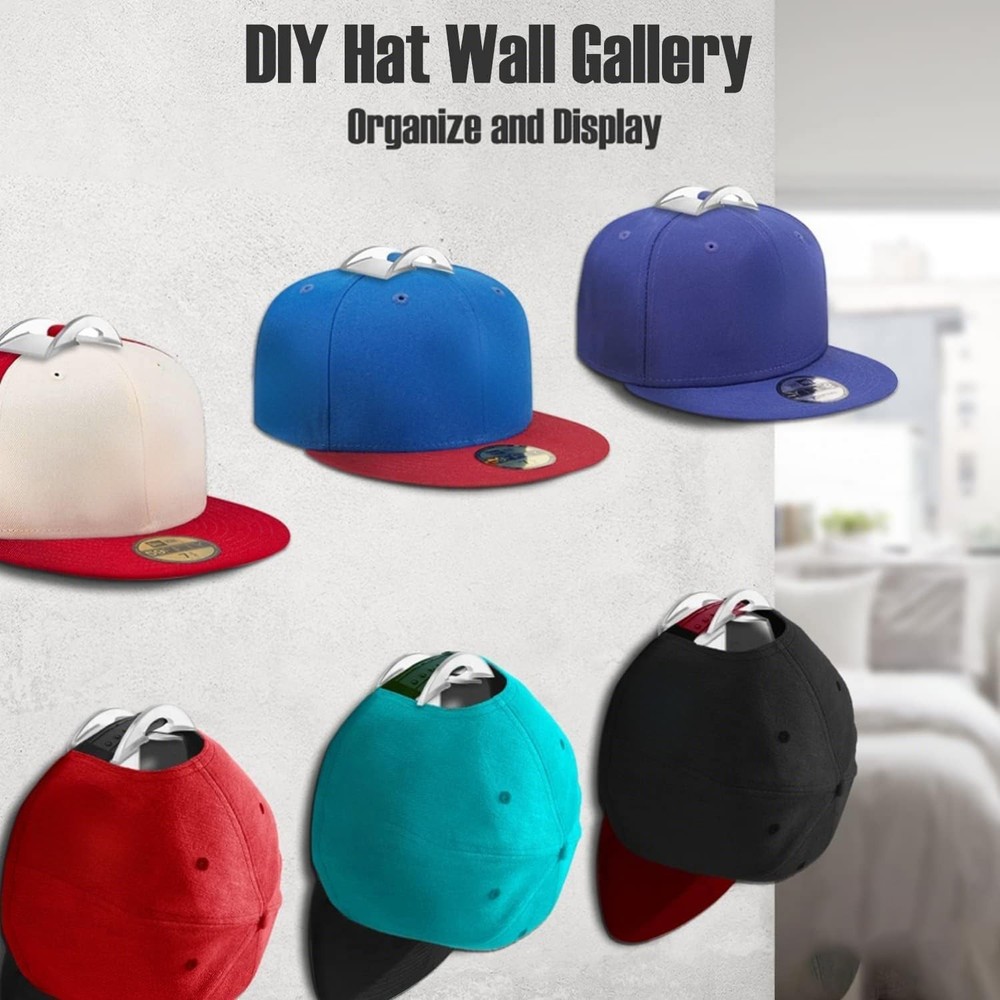 Hat Hooks for Baseball Caps Wall Mount (20 Pack), 2 Different Ways Hat Racks ...