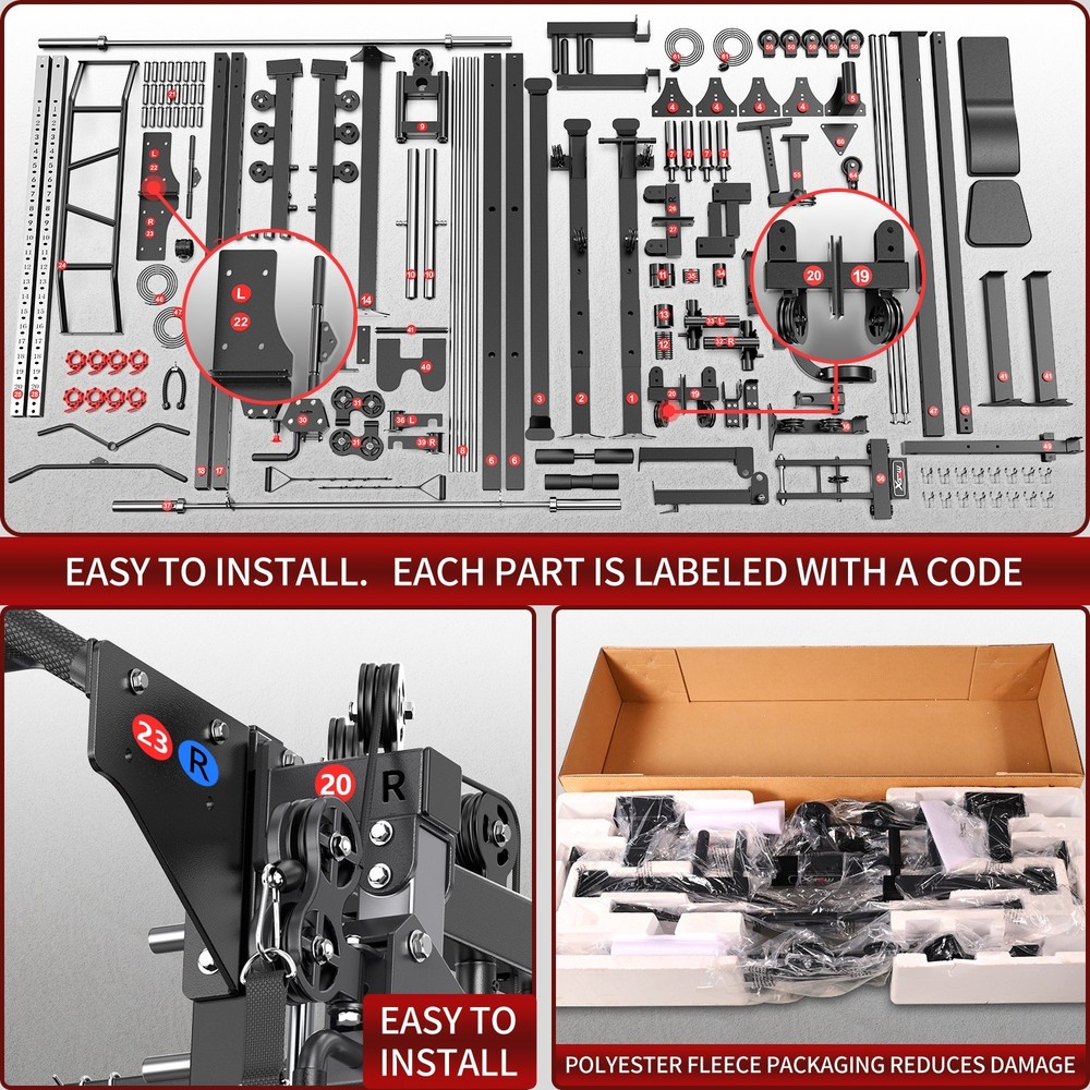 Smith Machine, Multi-Function Strength Training Cage, Suitable for Home Gyms