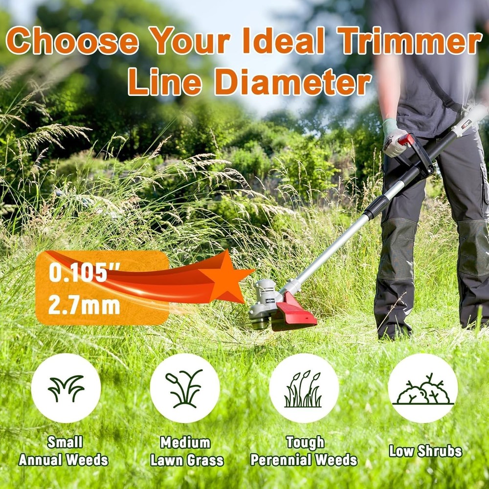 String Trimmer Line, Commercial Grade Orange Pentagon Weed Eater String, Premium