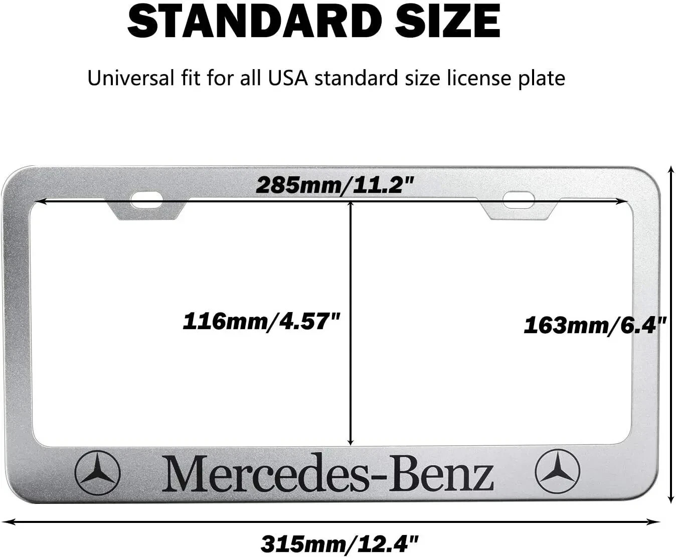 mercedes benz Chrome Metal License Plate Frame