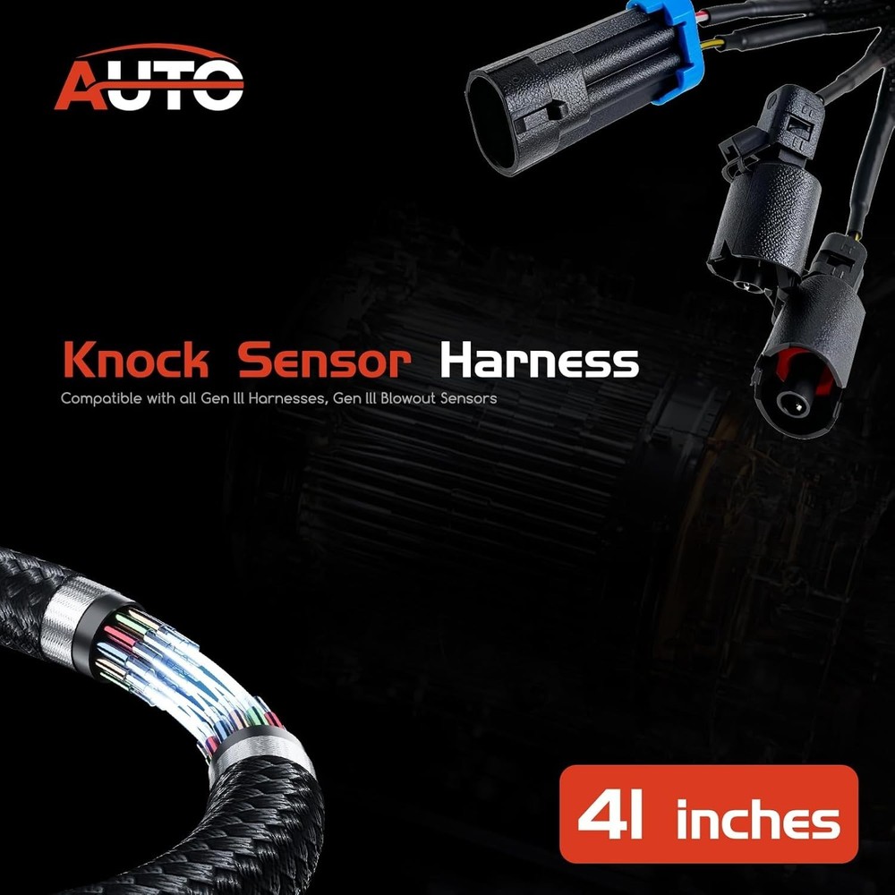 Gen 3 LS Knock Sensor Extension Relocation Harness 41'' Compatible ... Fast Ship