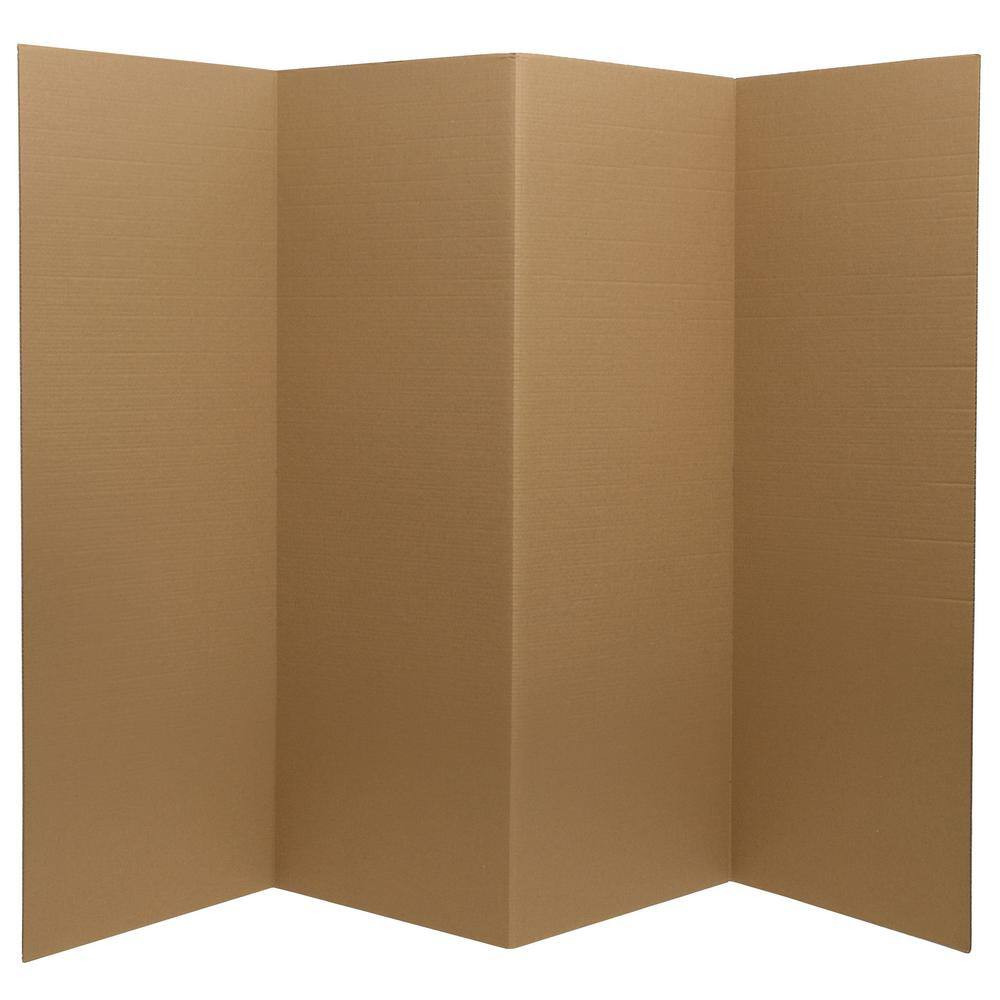 4 Ft. Brown 4-Panel Room Divider