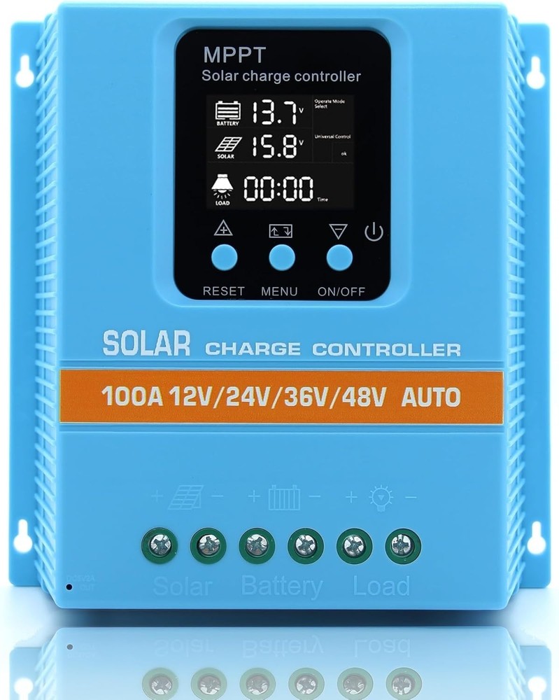 Upgraded 100A MPPT Solar Charge Controller 12V 24V 36V 48V LCD Display Batter...