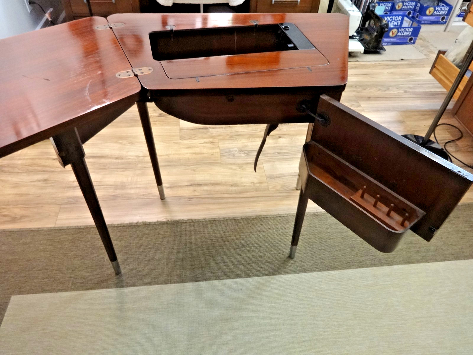 RARE Singer 74 Trapezoid Spinet Sewing Machine Cabinet - 301, 400 & 500 Series