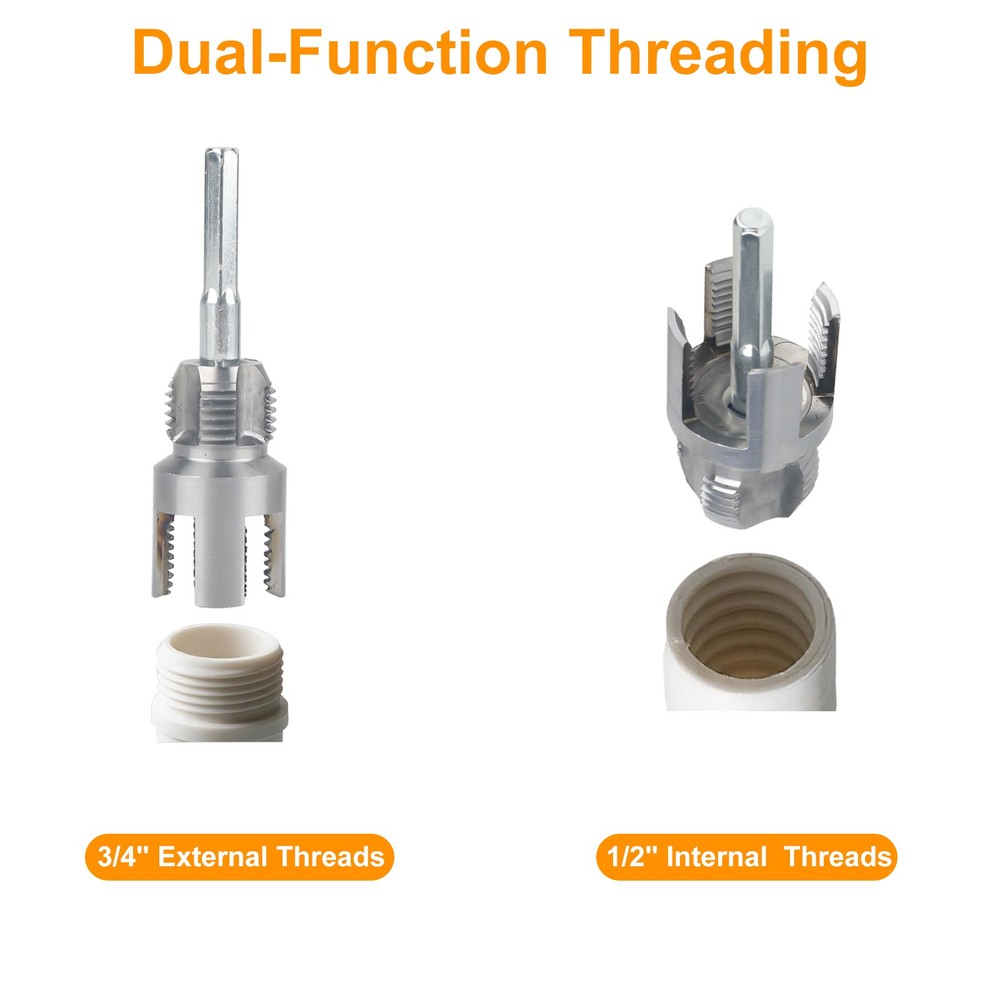 3x PVC Pipe Internal External Thread Cutter Tool Kit 1/2" 3/4" + Step Drill Bit