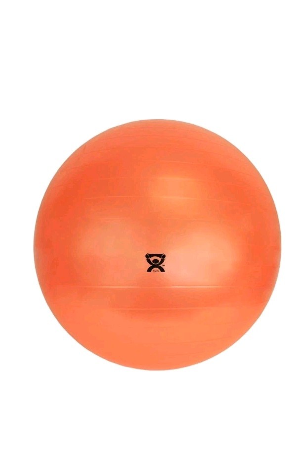 CanDo Inflatable Exercise Ball - ABS Extra Thick - Orange - 22" (55 cm) W/ Pump