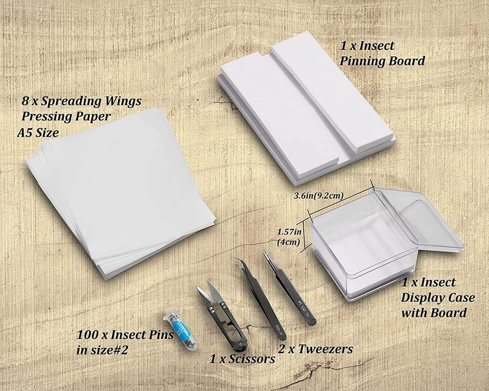Making Insect Specimen Tools Kit, Pins,Insect Pinning Board, Kit