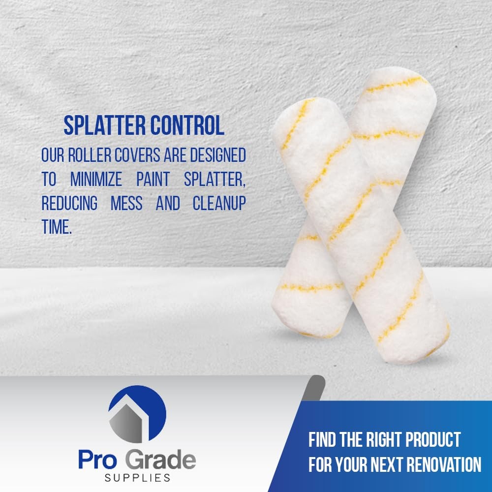 Pro Grade - Paint Roller Covers - 1/2 X 9 Inch Microfiber 6 6 Ea 1/2" Micro