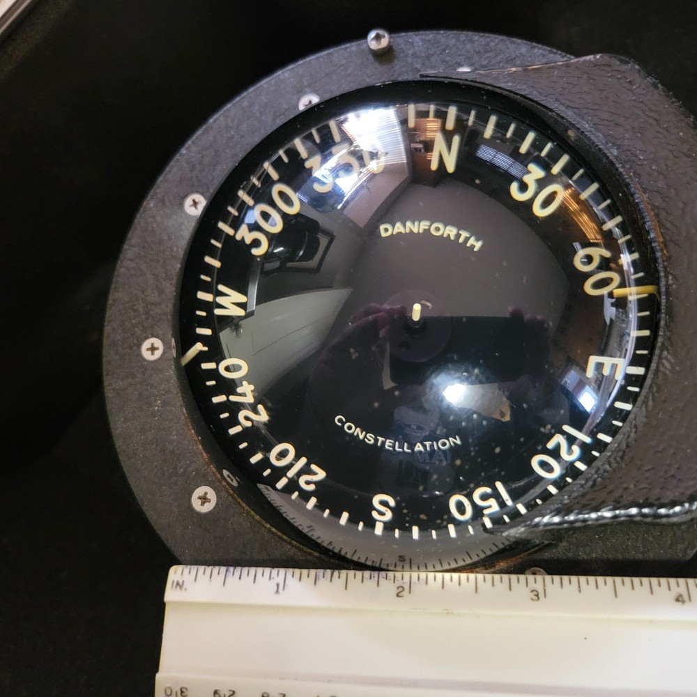 VINTAGE DANFORTH CONSTELATION COMPASS-BINNACLE WITH COMPENSATING BALLS AND CASE