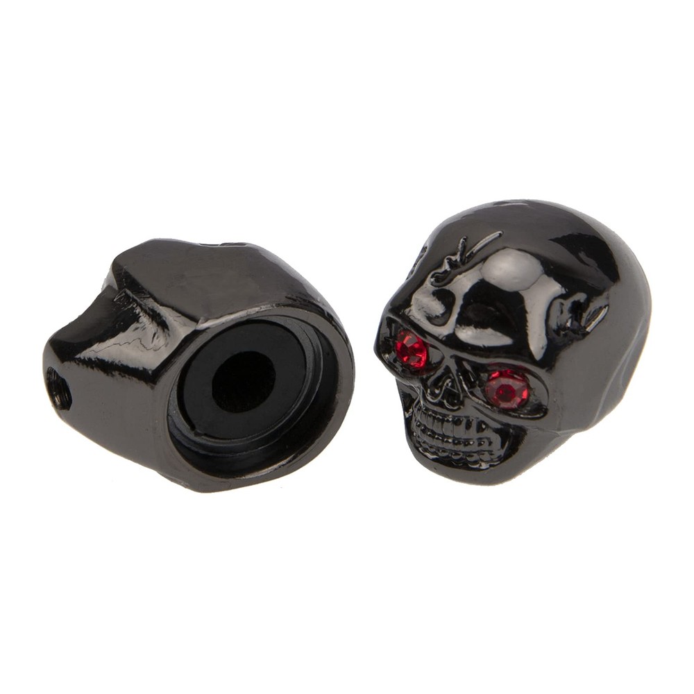 Yootones 4Pcs Electric Guitar Tone Knobs - Skull Head Compatible Black