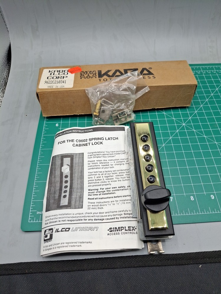 Simplex Kaba C9602 Cabinet Lock Satin Chrome Keypad Combination Lock