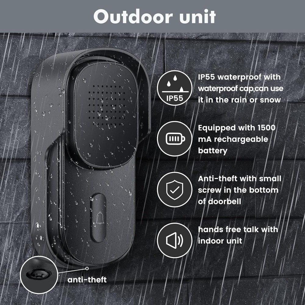 Wireless Doorbell Intercom No Internet needed | Long Range 2way Communication