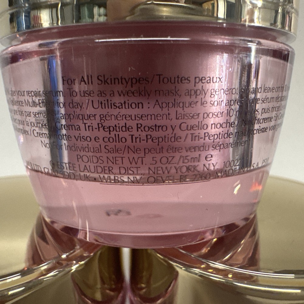 3 Estee Lauder Resilience Multi-Effect Night Tri-Peptide Creme .5 OZ / 15 ML