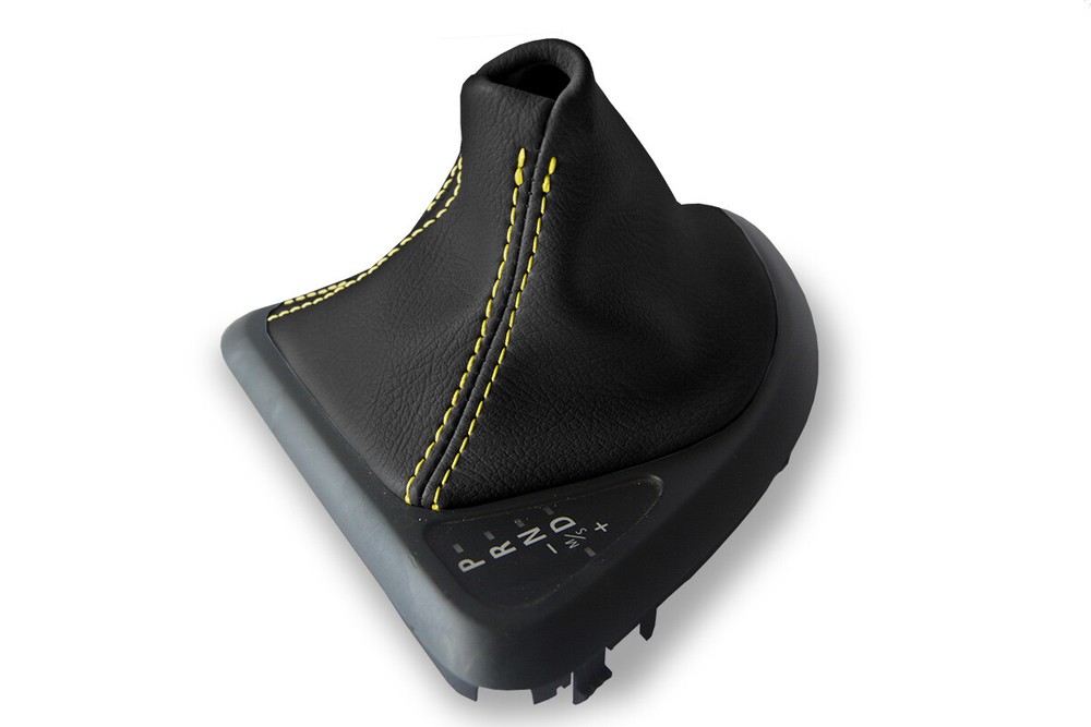 Automatic Shift Boot Cover Leather for BMW E81 E82 E87 2004-2013 Yellow Stitch