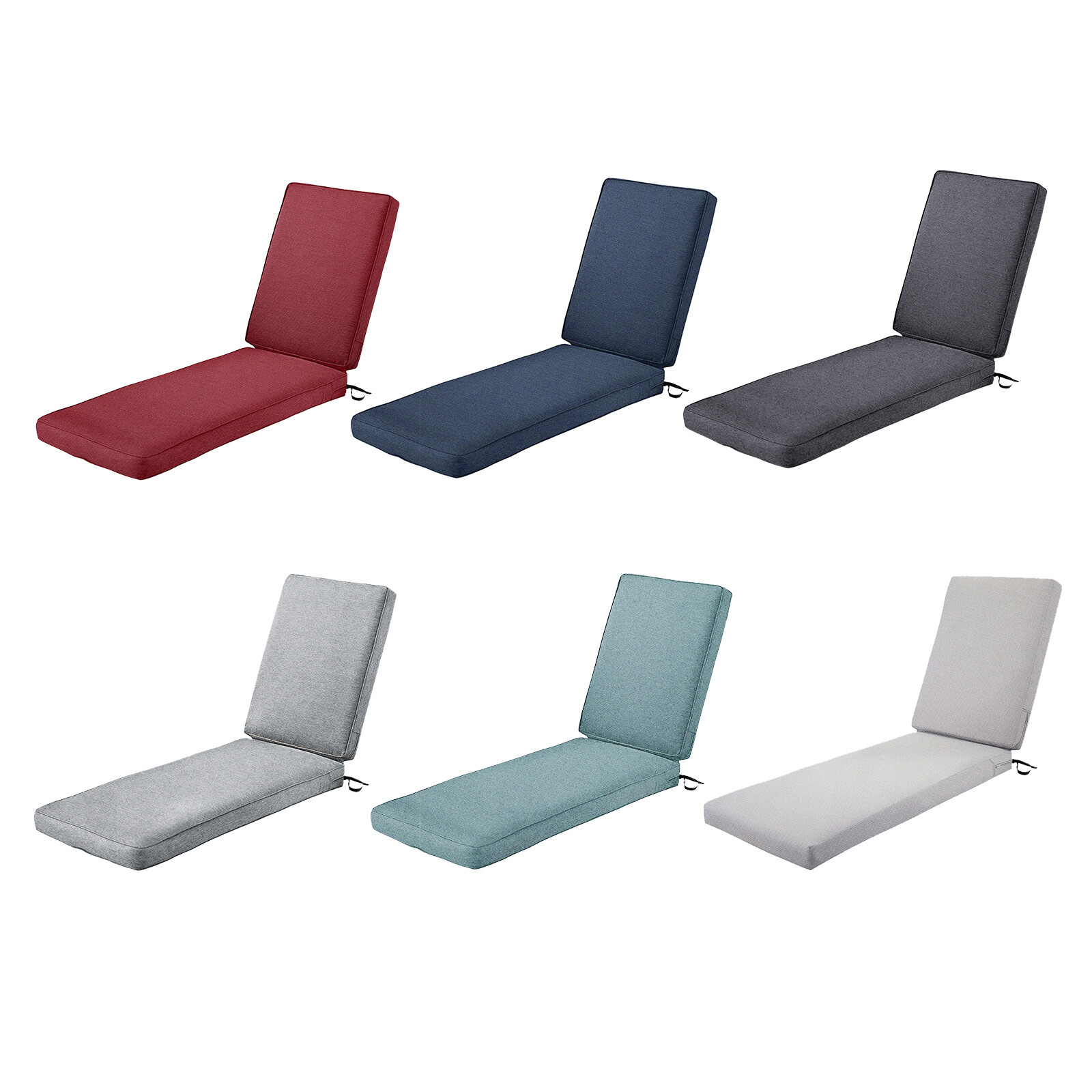 72"/80" Soft Sponge Chaise Lounge Chair Cushion w/Waterproof and Washable Cover