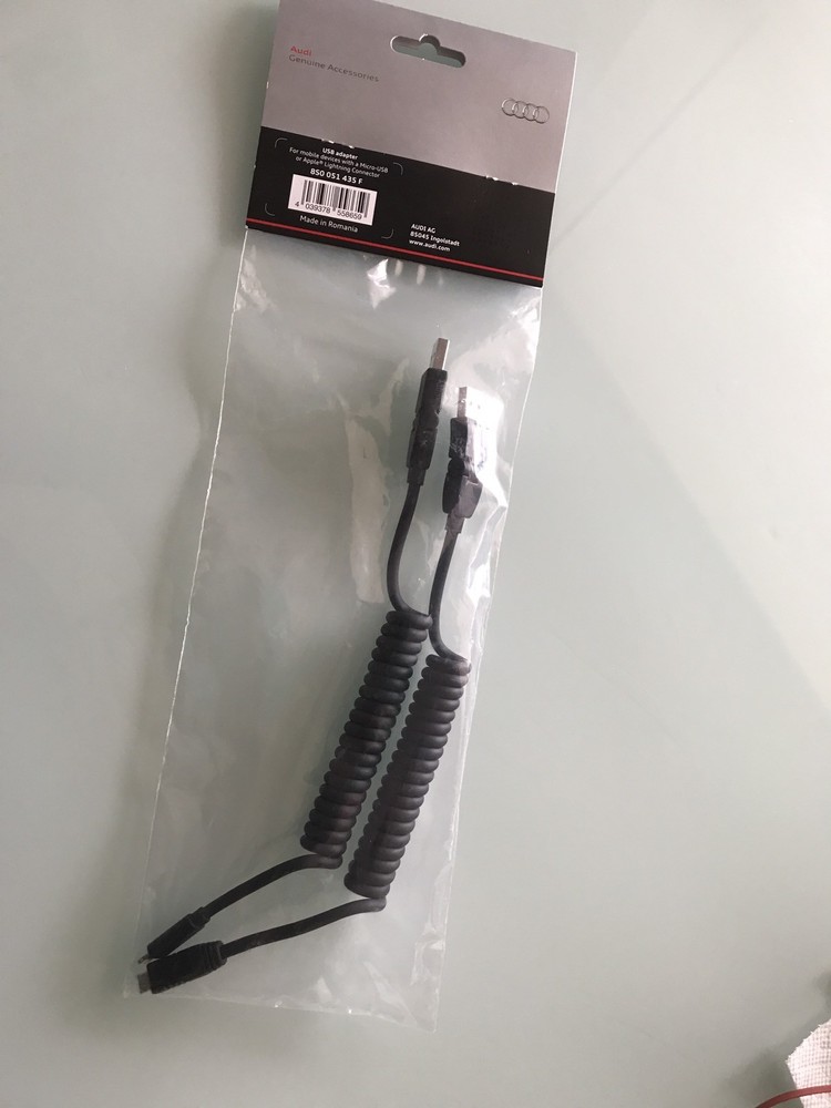 AUDI Genuine USB Cables- Lightning & Micro-USB, OEM, NEW !!!