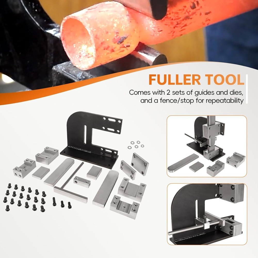 Blacksmith Guillotine Tool Blacksmith Fuller Tool, Cut off Tool with Dies&Guides