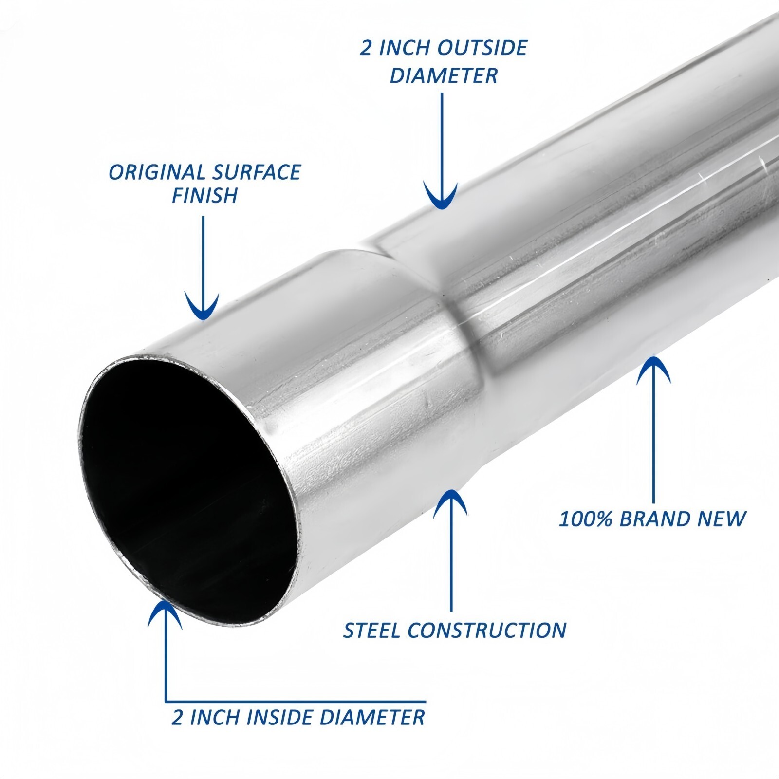 2.0" Stainless Exhaust Pipe Kit 8PCS Tubing Mandrel Bend Straight U 90° Custom