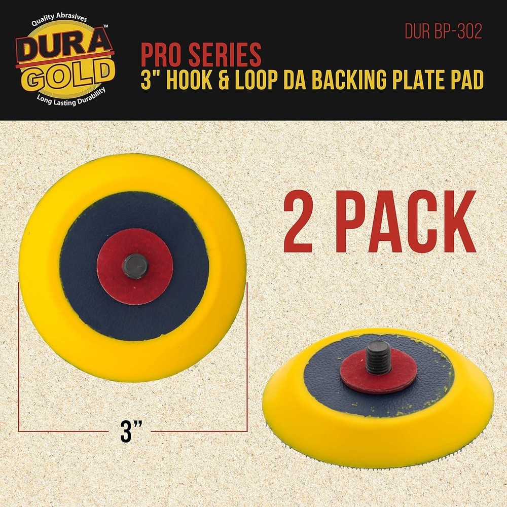 Pro Series 3" Hook & Loop DA Backing Plate Pads - 2 Pack for Precision Polishing
