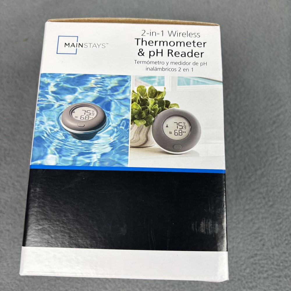 Mainstays 2-in-1 Wireless Pool Thermometer & pH Reader Indoor Display 160ft