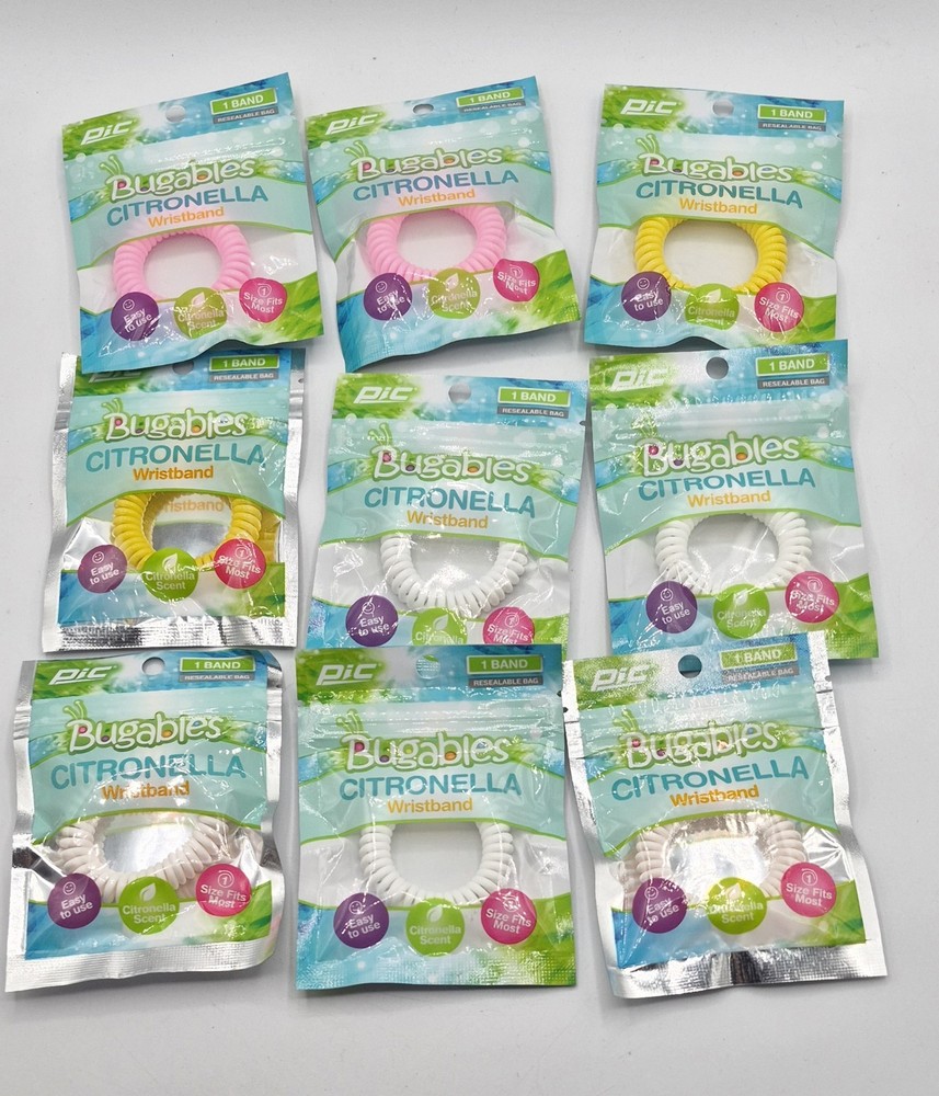 Pic Bugables Citronella Wristband Assorted Colors, 28-pack