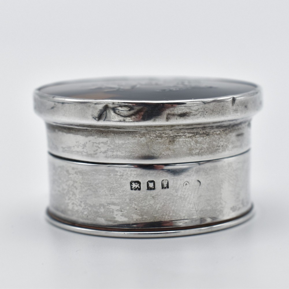 Antique Solid Silver Powder Pot Box London 1924 Heavy
