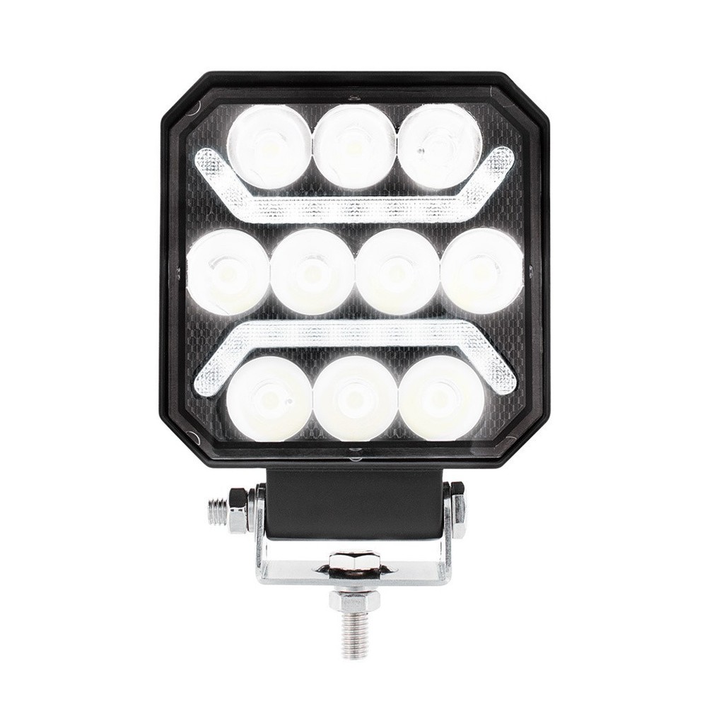 10 White LED Work U Guide Light with White Auxiliary Light Bar