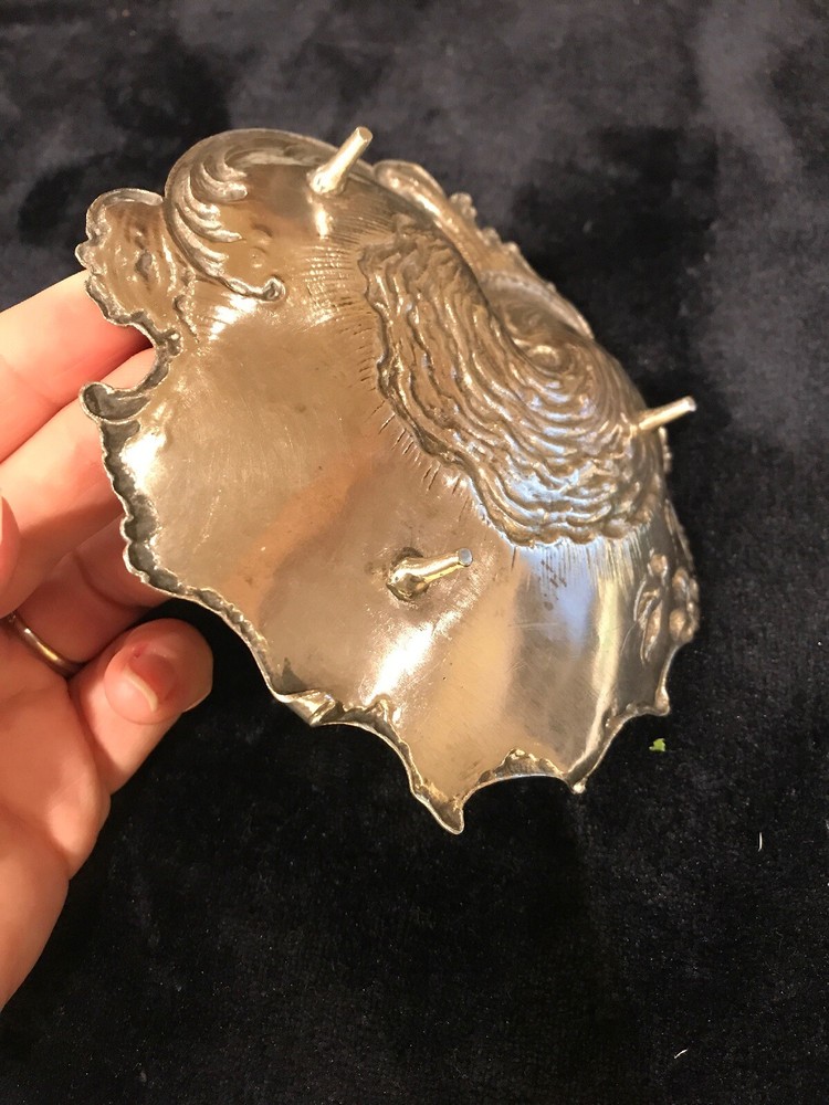 Antique 800 Silver Engraved Footed Dish