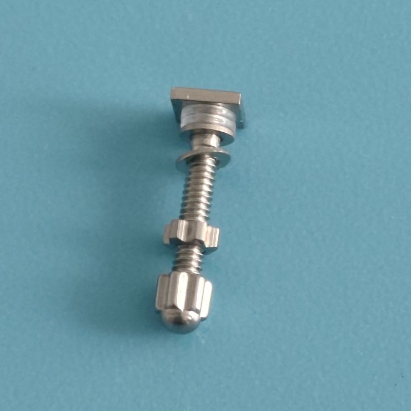 2PCS Square Screw & Bolt Replace For C ar tier Eyeglasses Frame Big Size Silver