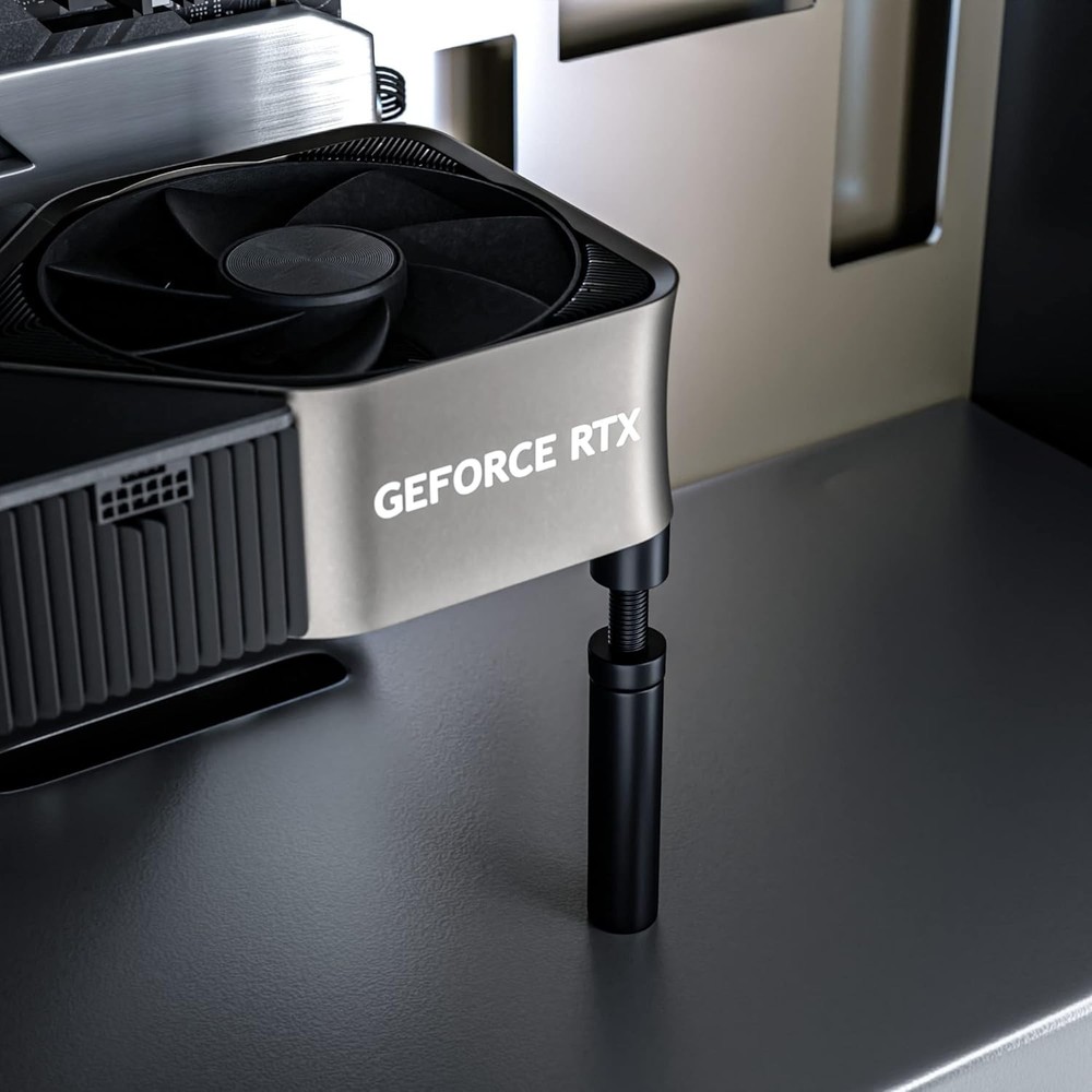 Tool-Free GPU Support Bracket - All-Aluminum Design (74-120mm Compatibility)