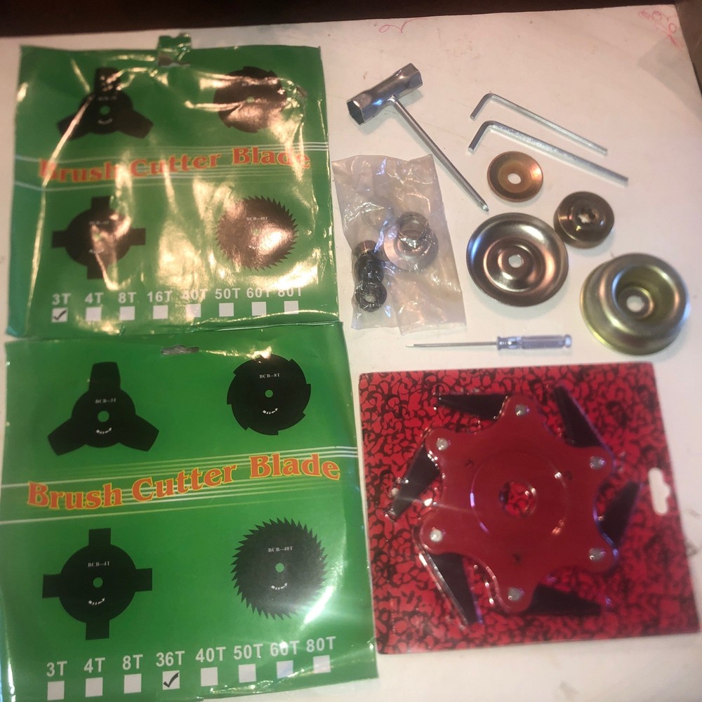 Solid Steel Weed Trimmer Adapter Kit With multiple Hardware Options & Blades C4