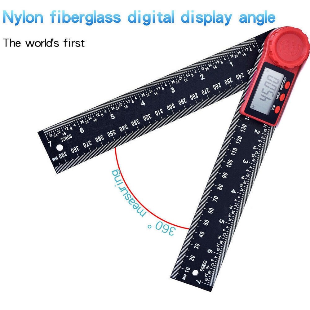 LCD Digital Display 200mm 0-360° Angle Finder Ruler Protractor Measure Meter b