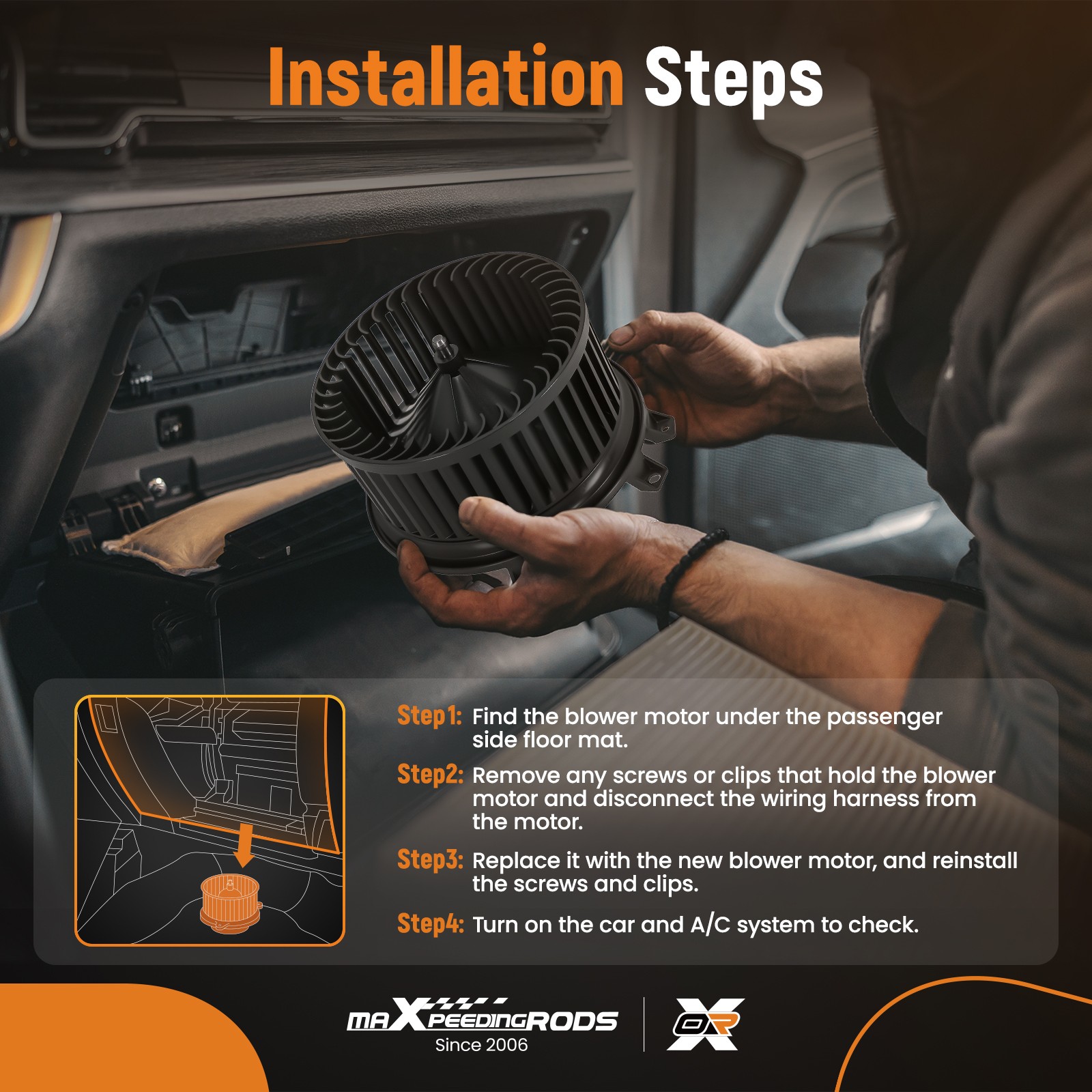 AC Blower Motor for GMC Sierra 2500 3500 HD 2015-2019 23487751 84418890 700330