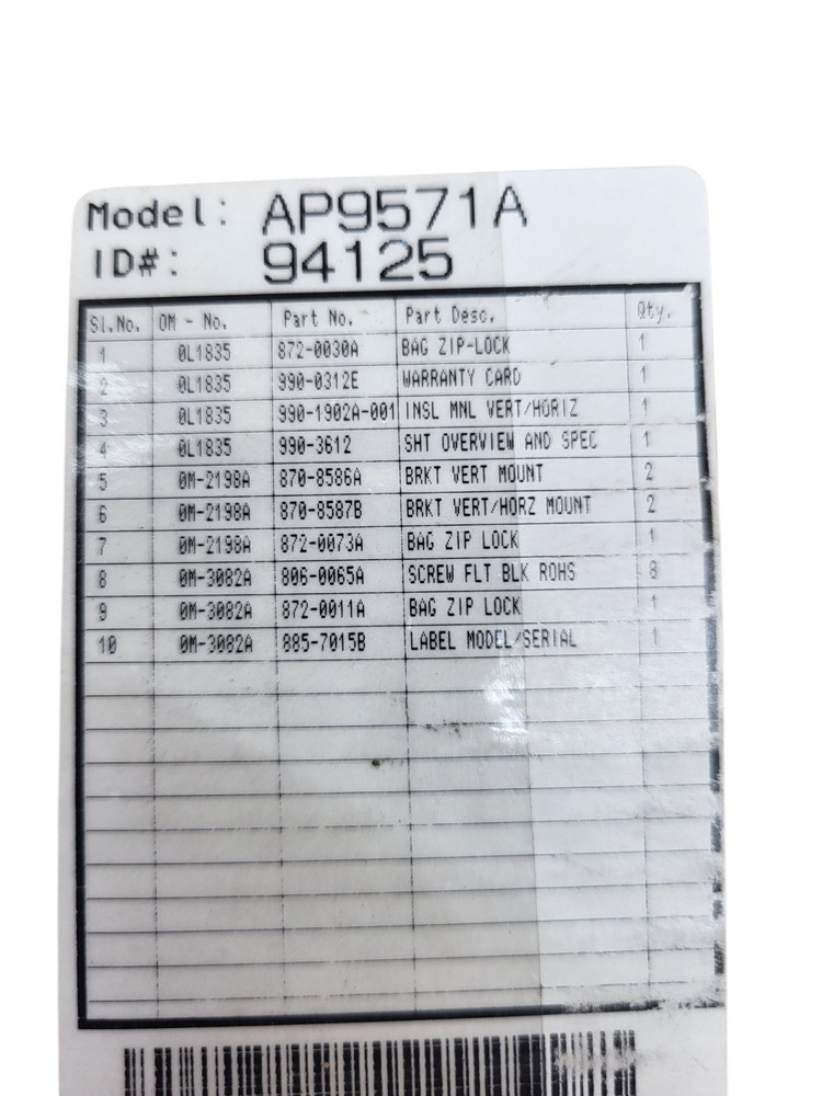 APC Rack Mount PDU, Basic 200V-230V/30A, (10) Outlets, 1U Horizontal Rackmount--