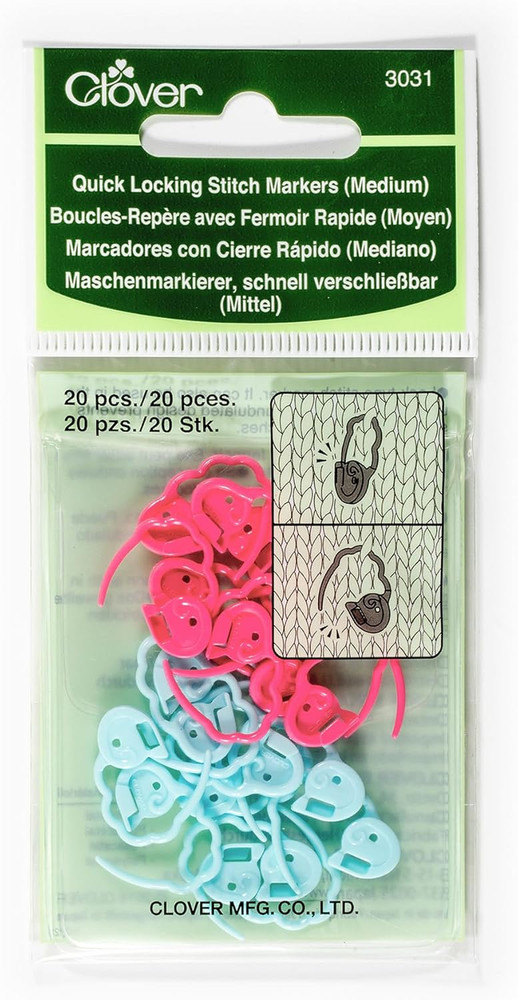 Quick Locking Stitch Markers - Medium 20/Pkg