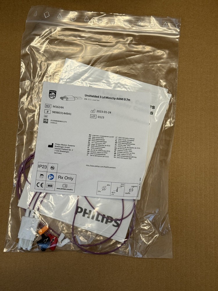 Philips ECG Lead Set Unshielded 3 Ld Miniclip