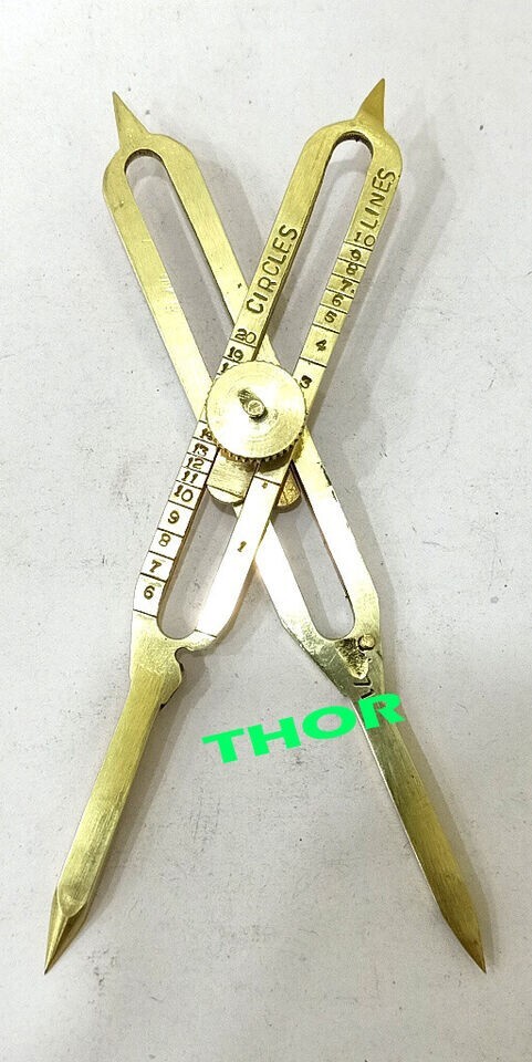 Nautical Proportional Divider Survey Engineering Drafting 6" Full Brass