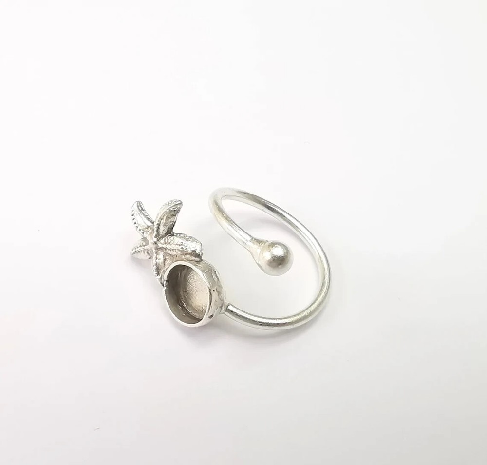 Starfish Ring Blank Setting, Cabochon Mounting, Adjustable Resin Ring Base Bezel