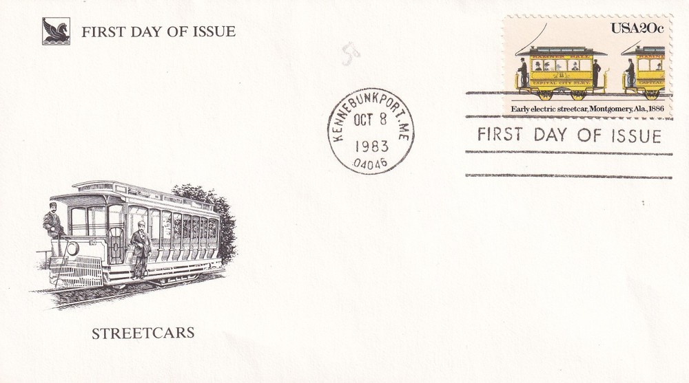 STAMP US SCOTT 2060 "Electric Streetcar" 20 CENT 1983 FDC - E