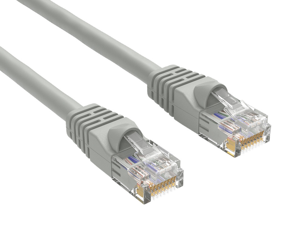 14ft Cat5e UTP Ethernet Network Patch Cable Snagless 24AWG Bare Copper, Gray