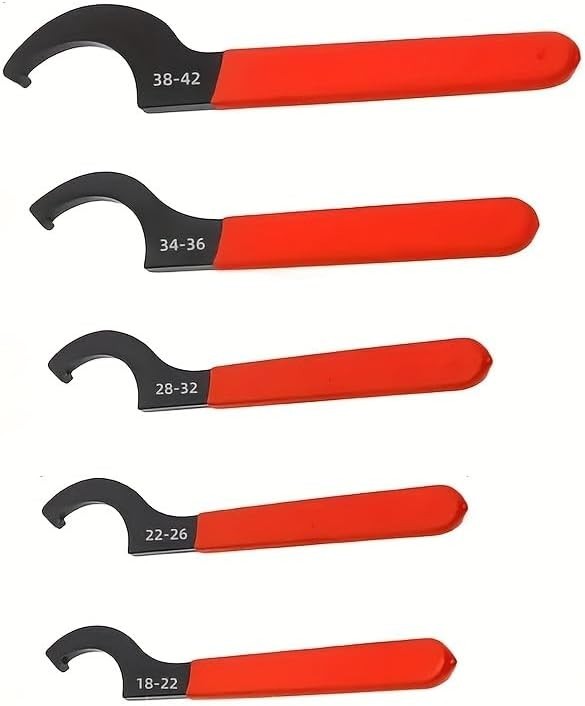 5x Coilover Spanner Wrench Set Adjustable C-Shape Shock Spanner Hook Wrench Tool