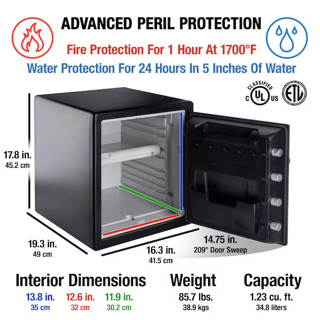 SentrySafe 1.2-cu ft Fire Resistant Waterproof Home safe with Electronic/Keypad