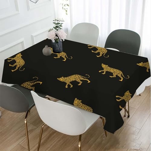 Tablecloth Decor African Animal Lively 84" x 60" (Rectangular) Wild Leopard