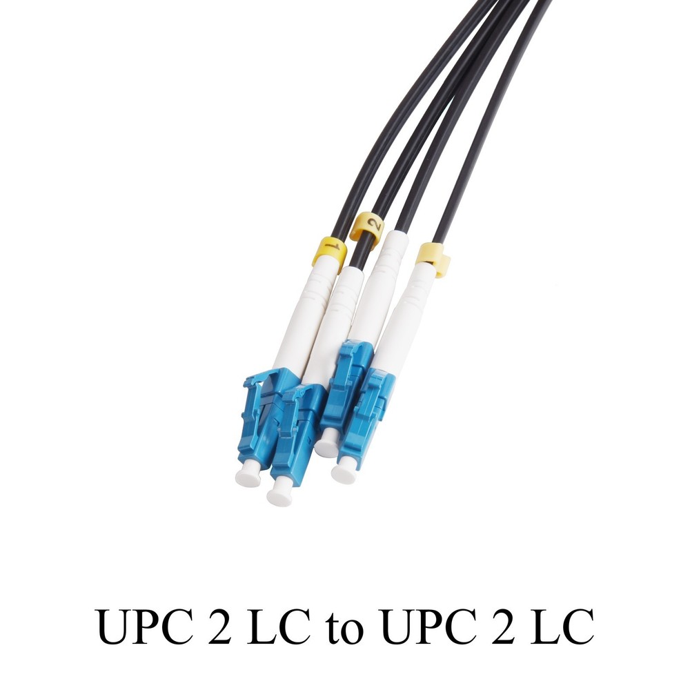 Fiber Optical Patch Cable UPC 2 LC to 2 LC Singlemode 2-Core Outdoor 30M