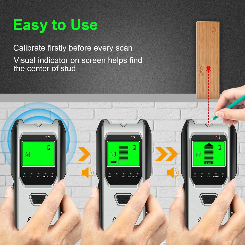 Stud Finder Wall Scanner, 5 in 1 Multifunction Stud Locator with Upgraded Smart